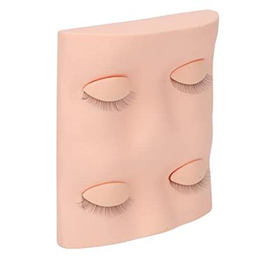 Imagem de lyrlody Cabeça de Manequim de Cílios, Cabeça de Prática de Extensão de Cílios Postiços Com Olhos Substituíveis, Modelo Facial de Treinamento de Maquiagem de Silicone 3D PVC para Prática de (PINK)