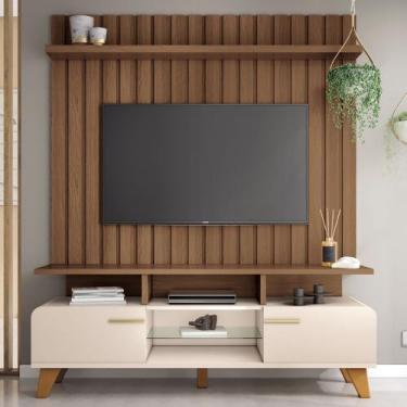 Imagem de Rack Para Sala Émile com Painel Para TV Ripado 60 Pol Conect B01 Off W