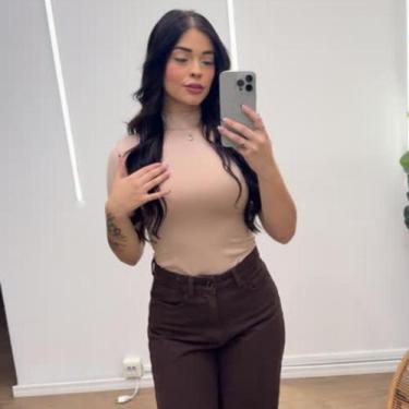 Imagem de Blusa Cacharrel Feminina Básica Gola Alta Manga Curta Conforto - Cacha