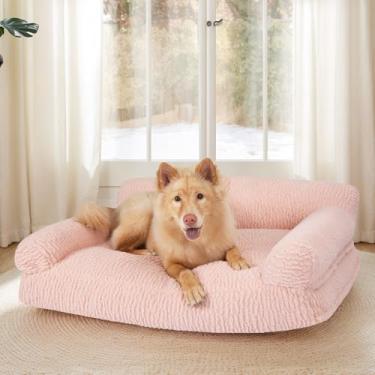 Imagem de KHONSU PET Sofá-cama ortopédico para gatos – Sofá grande de pelúcia para gatos em ambientes internos, poltrona lavável para cães e gatinhos, com capa removível, cama confortável de suporte, cinza de