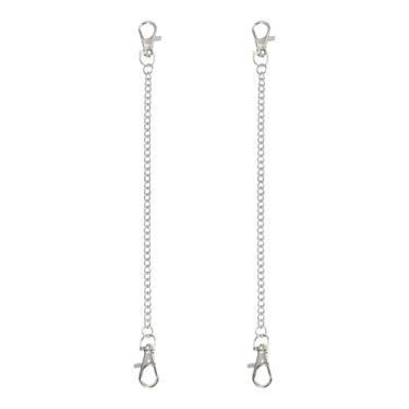 Imagem de PATIKIL 2 correntes suspensas com fecho, ganchos de plantas de 24 cm para alimentadores de pássaros, lanternas, sinos de vento, quadros-negros e ornamentos, prata