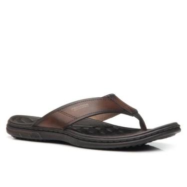 Imagem de Chinelo masculino em Couro Legitimo Pegada Tamanhos Grandes , Pinhão, 