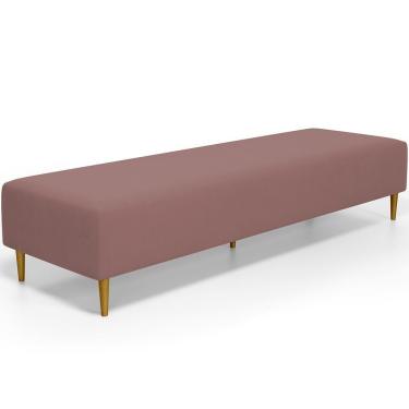 Imagem de Puff Decorativo Bali W01 Pés Palito 170x60cm Suede Rosê - Lyam Decor