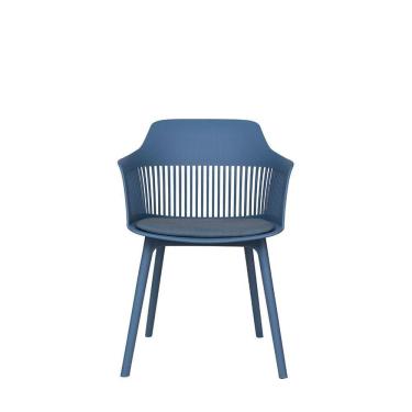 Imagem de Cadeira Montreal Em Polipropileno Com Revestimento Em Couro Ecológico Fratini Azul