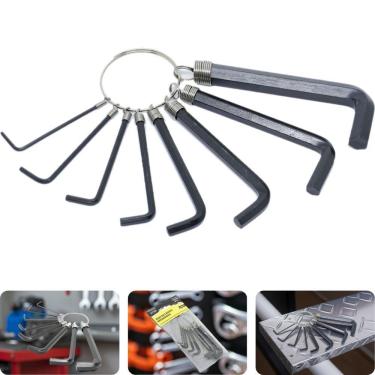 Imagem de Jogo Chave Allen 1,5 Mm - 8,0 Mm Chaveiro 8 Peças Tradestar