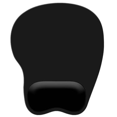 Imagem de Mouse pad com descanso de pulso mouse pad ergonômico com suporte de pulso confortável em forma de M para alívio da dor Base de PU antiderrapante para laptop, escritório e casa (preto)