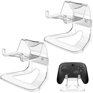 Imagem de GAMSINGY 2 unidades de suporte de controle de jogo compatível com controles de PC Nintendo Switch 2, Xbox, PS5, PS4, suporte de exibição transparente universal durável para quase todos os controles
