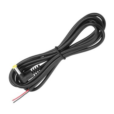 Imagem de Generic Substituição 5,5 mm x 2,1 mm ângulo reto 90 graus DC tomada macho para fio desencapado conector de extremidade aberta adaptador cabo de alimentação Pigtail para câmera de vigilância DC, 1,5 m