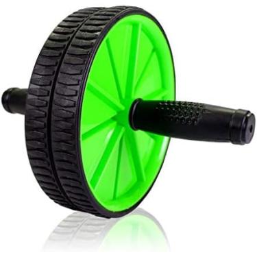Imagem de Roda de Exercício Abdominal Funcional Fitness Treino Core e Abdômen Rolo Duplo Resistente para Academia e Casa (Cores Sortidas)