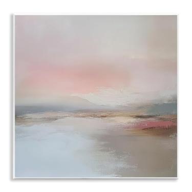 Imagem de Stupell Industries Arte de placa de parede de horizonte distante com paisagem silenciosa, design por Petal Prints Design, 12 x 12