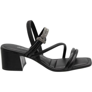 Imagem de Sandália Dakota Namaste Salto Grosso Strass Feminina, 38, Preto
