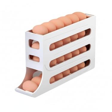 Imagem de Dispenser Empilhável para Armazenar 30 Ovos – Organizador Prático para Geladeira com Capacidade para 30 Ovos, Material Livre de BPA, 20 x 36 x 6,5 cm