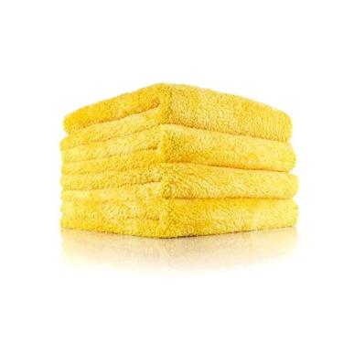 Imagem de The Rag Company - Eagle Edgeless 500 – Mistura profissional coreana 70/30, toalhas de microfibra super felpuda, trama de malha circular, 500 gsm, 40,64 x 40,64 cm, ouro (pacote com 4)