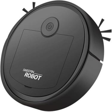 Imagem de Generic Aspirador de Pó Elétrico 3 em 1 Robô Aspirador de Pó para Piso de Cerâmica, Robô aspirador inteligente 3 em 1 limpeza multisuperfície,robô varredor PRETO