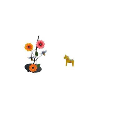 Imagem de Fenteer Porta-papel Toalha Dala Horse, Antiderrapante, Vertical, Decorativo, Estatueta Colecionável, Escultura de Animal para Casa.