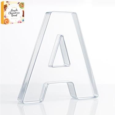 Imagem de Bandeja preenchível com letras de charcutaria acrílica de 25,4 cm, pratos de servir reutilizáveis em formato de número do alfabeto para tábua de charcutaria, frutas, doces, bolos, decoração de festa