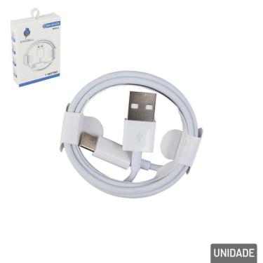 Imagem de Cabo USB Tipo-c 100cm Branco - Tudo em Caixa