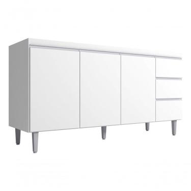 Imagem de Balcão Gabinete Multiuso Andreia 160cm Ajl Cor Amêndoa/preto