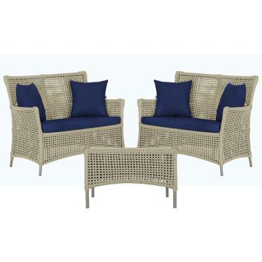 Imagem de 2 Sofás E Mesa Igapó Alumínio Fendi Corda Náutica E10 Trama Rami