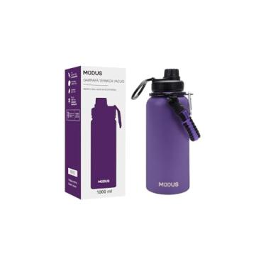 Imagem de Garrafa Térmica com Cabo de Madeira, 1 Litro, Marrom, Vidro e Plástico, 24cm x 12cm, Tampa com Botão Pressão, Bico Dosador