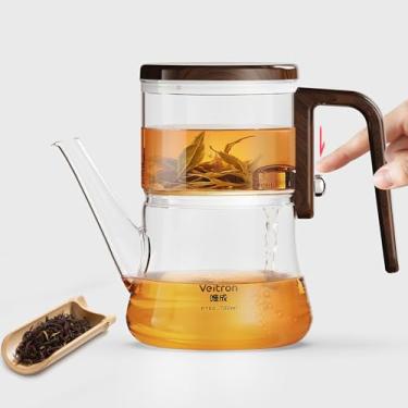 Imagem de Veitron Bule de chá Enchanti, bule de chá de vidro de 760 ml com infusor, bule mágico magnético de separação de água para chá solto