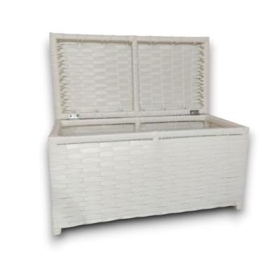 Imagem de Roupeiro Baú Sintético Horizontal Organizador Roupa Suja Brinquedos 30x55x30(Branco)