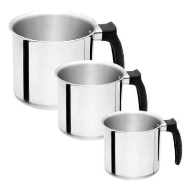 Imagem de Canecão De Aluminio Reforcado Leiteira Fervedor Polido 3 Peças - Flexinter