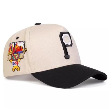 Imagem de Boné Unissex Aba Curva Bordado Letra P Ajustavél