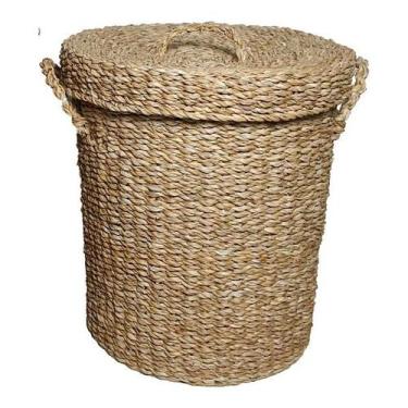 Imagem de Cesto Inhambu Decorativo Organizador Em Fibra Natural Seagrass Com Tam