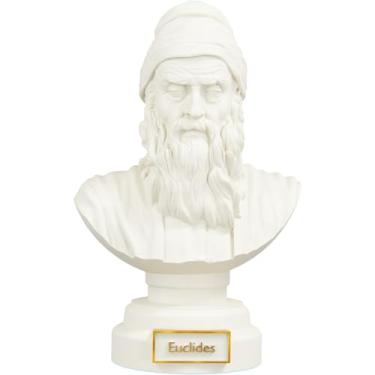Imagem de Estátua Busto Euclides de Alexandria - Matemático Grego (Cor Mármore Dourado)