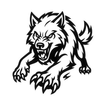 Imagem de Sem fundo - Adesivo de carro à prova d'água de lobo selvagem espiando com patas adesivo animal inspirado na natureza para decoração de parede de casa (preto, 12 cm x 12 cm) |K17372BL