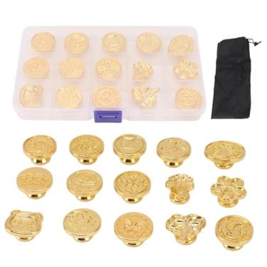 Imagem de Hapivida Conjunto de carimbos de lacre de cera, cabeças destacáveis de liga de zinco premium com caixa de armazenamento para cartões, envelopes, convites, embalagens de presente, casamento, noivado