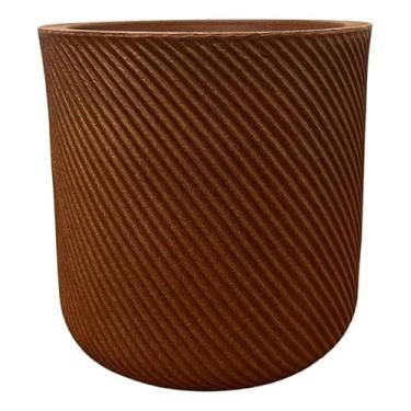 Imagem de Vaso Para Plantas Decorativo Polietileno Vertical M 28x27 (Marrom)