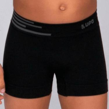 Imagem de Cueca Lupo Boxer Microfibra Sem Costura Infantil 132-002, Preto, 58, G