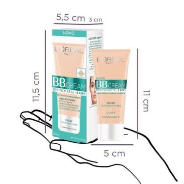 Imagem de Base BB Cream LOréal Paris Efeito Matte Cor Clara FPS 50 30ml