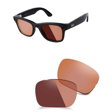 Imagem de AOZAN Lentes de substituição ANSI Z87.1 compatíveis com óculos Ray-Ban Meta Wayfarer (Gen 2) RW4012 50 mm AI Glasses, Fotocrômico laranja, (Gen 2) RW4012 50mm