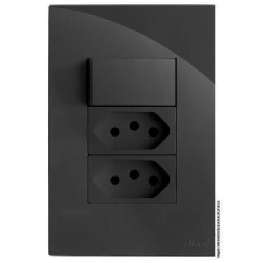 Imagem de Kit Interruptor Paralelo + Tomada Dupla 10A 4X2 Brg11361-1Gf - Blux Re