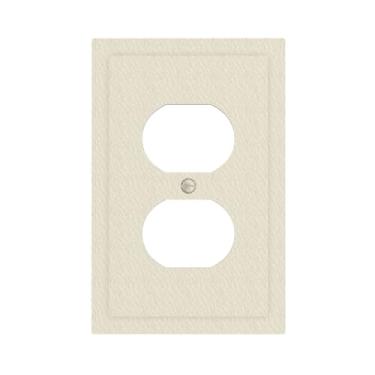 Imagem de JDAKHD Placa de tomada branca quente off-white 1 Gang Duplex Light Switch Cover Placas decorativas de parede para tomadas elétricas, capas de placa de interruptor cor neutra para todos os cômodos
