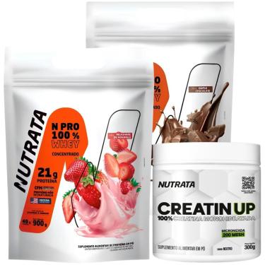 Imagem de Combo 2x NPro 900g Chocolate e Morango + Creatina Monohidratada 300g