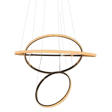 Imagem de Luminaria Pendente 3 Em 1 Led Aneis Arco Perfil Infinito Lustre Ajustavel Regulavel Sala De Jantar Q