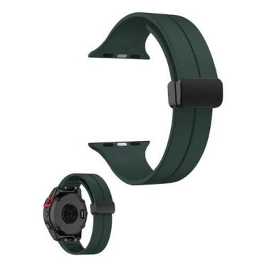 Imagem de Pulseira Magnética Silicone Para Apple Watch 42 44 45 E 49mm Cor Verde