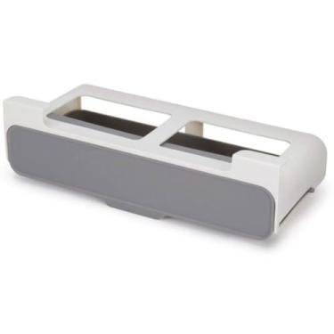 Imagem de Porta Condimentos com Suporte Autoadesivo, Preto, Plástico, 6 Potes com Tampa, 10x10x5cm, Organizador de Temperos para Cozinha