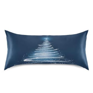 Imagem de ATTX Fronha de árvore de Natal branca brilhante com fecho de envelope para cabelo e pele, macia, respirável, lisa, ambos os lados, capa de almofada de seda refrescante (King 50 x 101 cm, 1 peça) #820