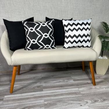 Imagem de Kit c Almofadas Cheias Decorativas pSala(MX_ELO&ZIGZAG PRETO)