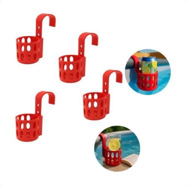 Imagem de Kit 4 Suporte De Copo Encaixável Para Piscina Suporte Para Latas e Cop