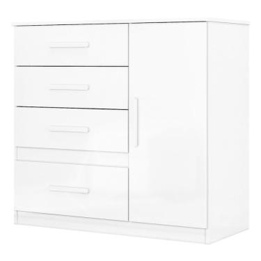 Imagem de Comoda Venus 4 Gavetas 1 Porta 98 Cm Branco Flex Moval Branco Flex