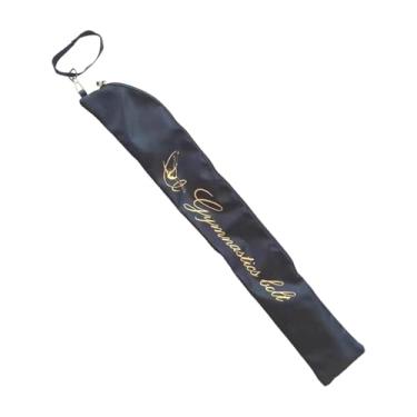 Imagem de oshhni Bolsa para bastão de ginástica, bolsa para guardar fitas de dança, ao desgaste, elegante para competições de ginástica, feita de nylon, Preto