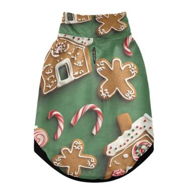 Imagem de SEHANY Casaco de Natal de gengibre para cães pequenos, super quente, à prova de vento, jaqueta de inverno, macia, aconchegante para animais de estimação, moletom para clima frio na neve com furo na