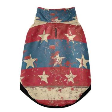 Imagem de SEHANY Casaco de cachorro com bandeira americana para cães pequenos, superquente, à prova de vento, jaqueta macia e aconchegante para animais de estimação, moletom para clima frio na neve com furo de