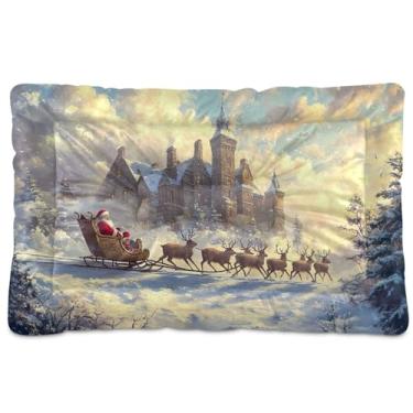 Imagem de SEHANY Cama de Natal para cães e gatos com fundo antiderrapante, cama de canil, colchão macio para animais de estimação, lavável para cães pequenos, médios e grandes, gatos, 45,7 x 61 cm